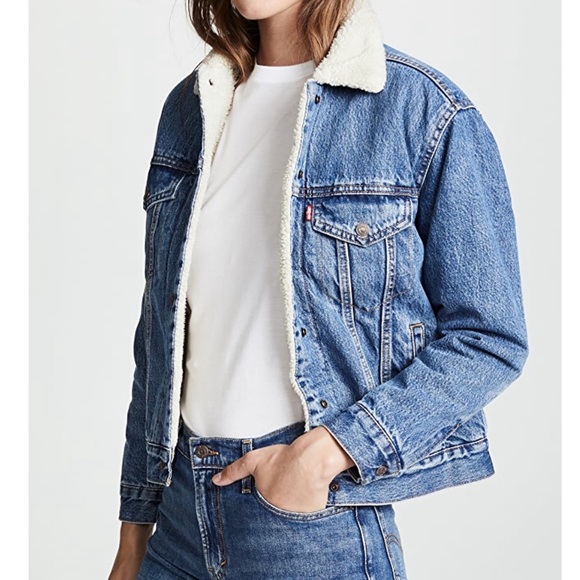 Levi's Jackets & Blazers - Levi’s Premium Ex-Boyfriend Sherpa Trucker Jean Jacket: Addicted To Love Wash